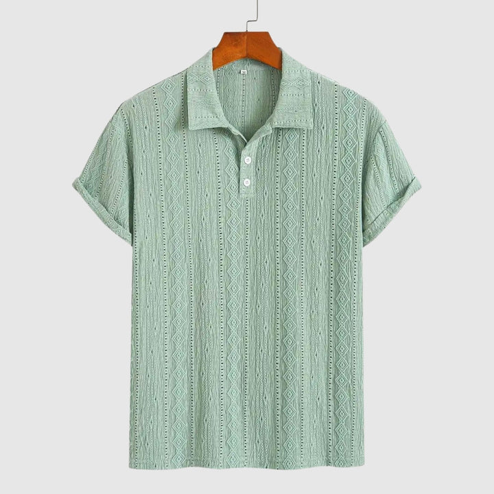 Lucas – Polo délicatement tissé avec un motif texturé