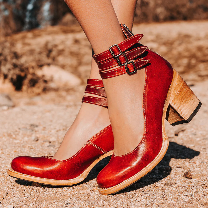 Ginevra - Chaussures à talons hauts avec plusieurs lanières et semelle épaisse