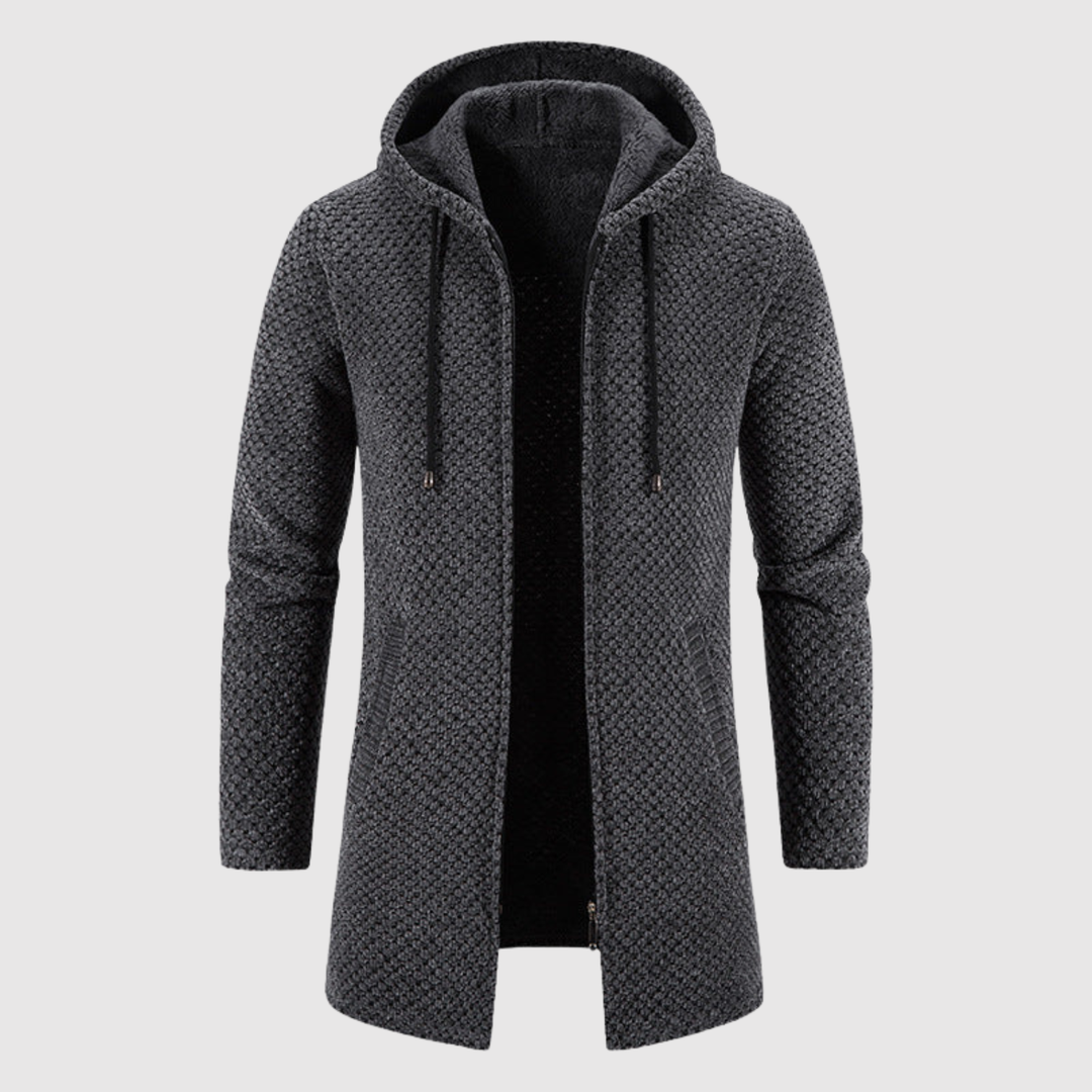 Marek - Pull long en tricot avec capuche
