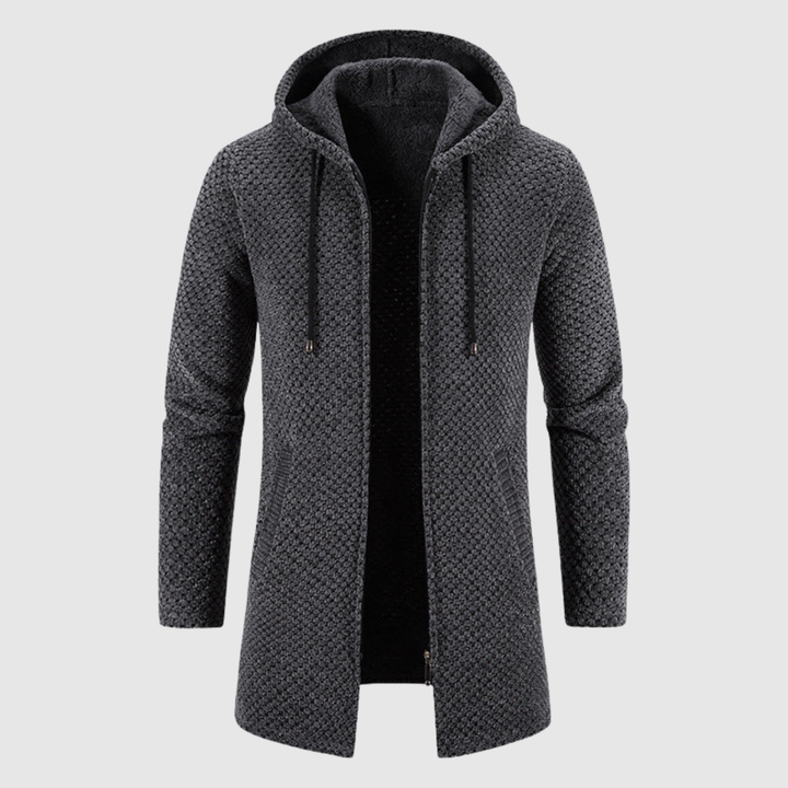 Marek - Pull long en tricot avec capuche