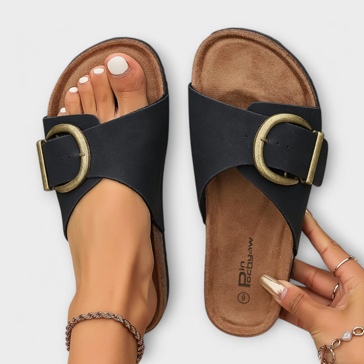 Margarida - Sandales en liège pour femme avec design à boucle