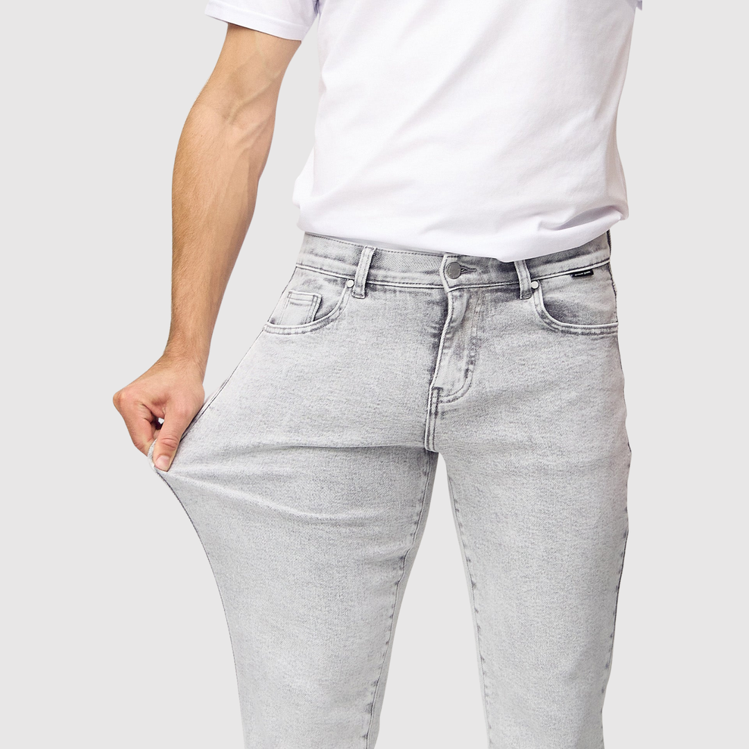 Bruno – Jeans gris clair à coupe régulière