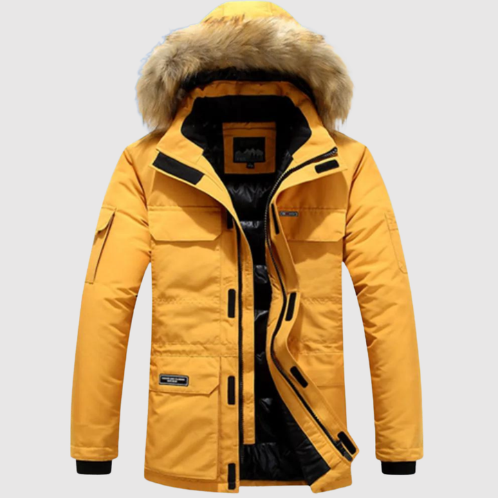Marek – Parka d'hiver avec col en cuir et thermofor