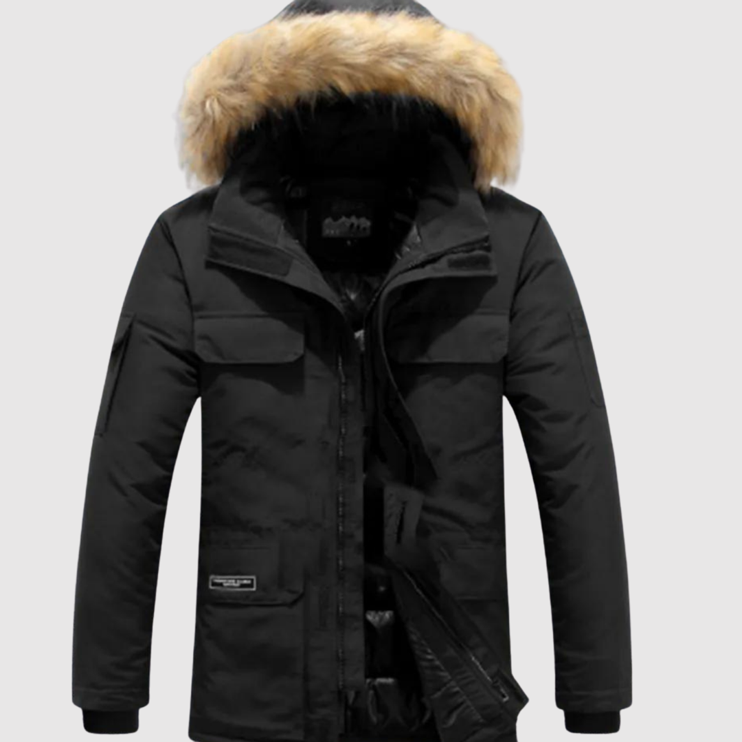 Marek – Parka d'hiver avec col en cuir et thermofor