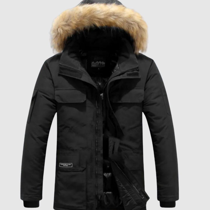 Marek – Parka d'hiver avec col en cuir et thermofor