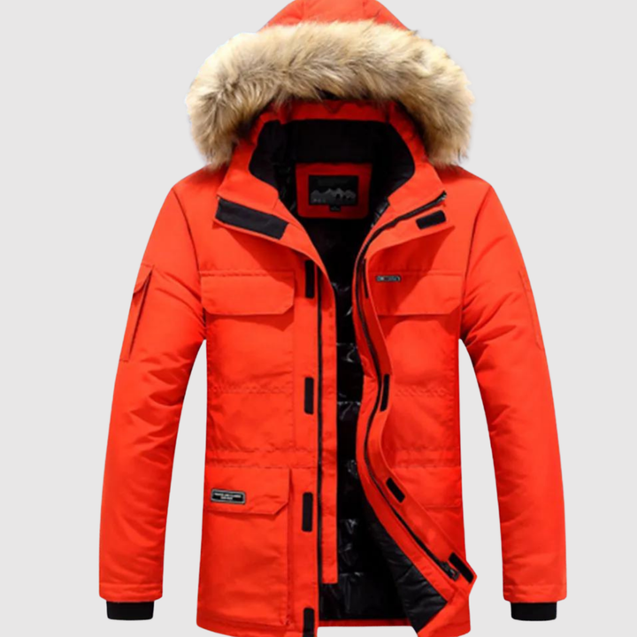 Marek – Parka d'hiver avec col en cuir et thermofor