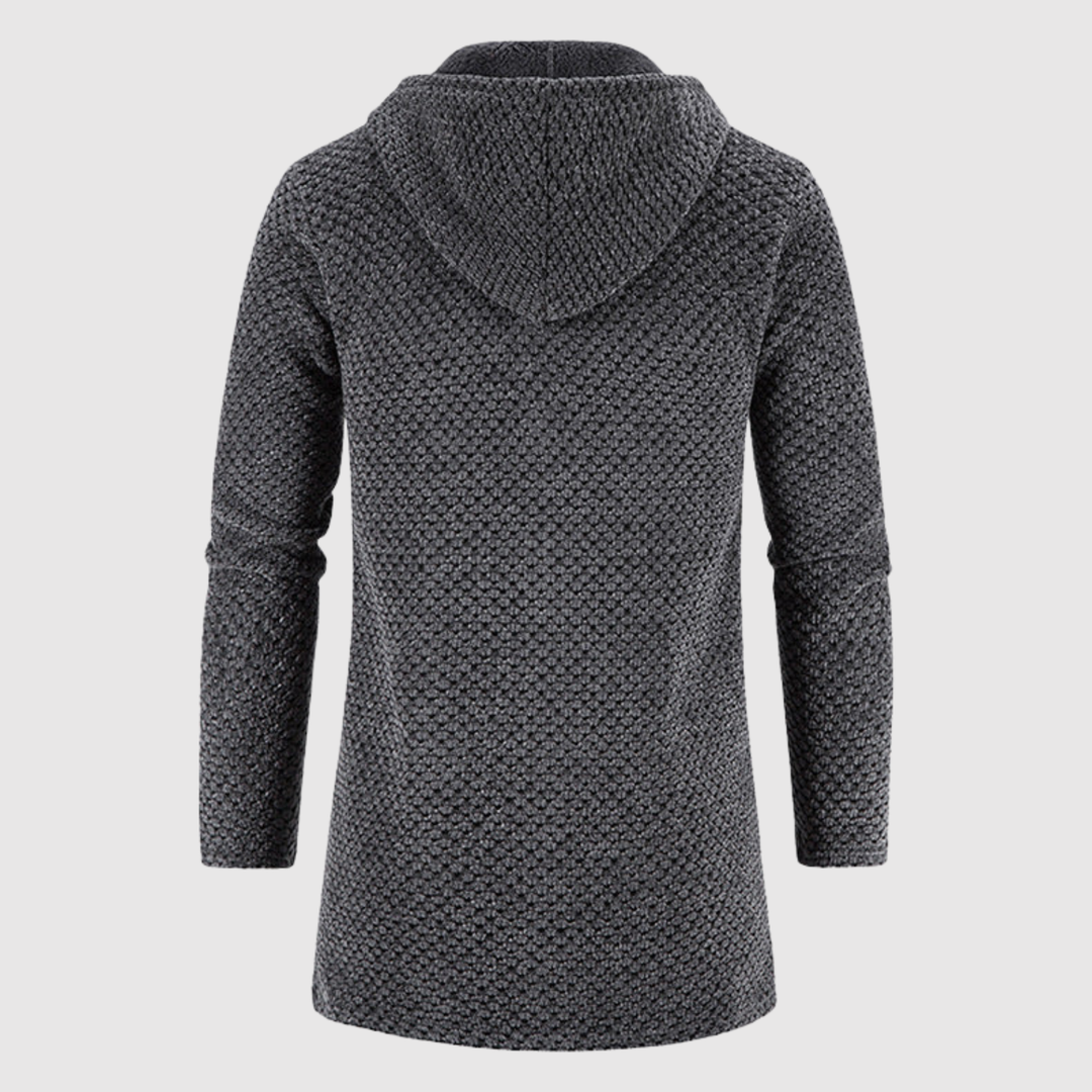 Marek - Pull long en tricot avec capuche