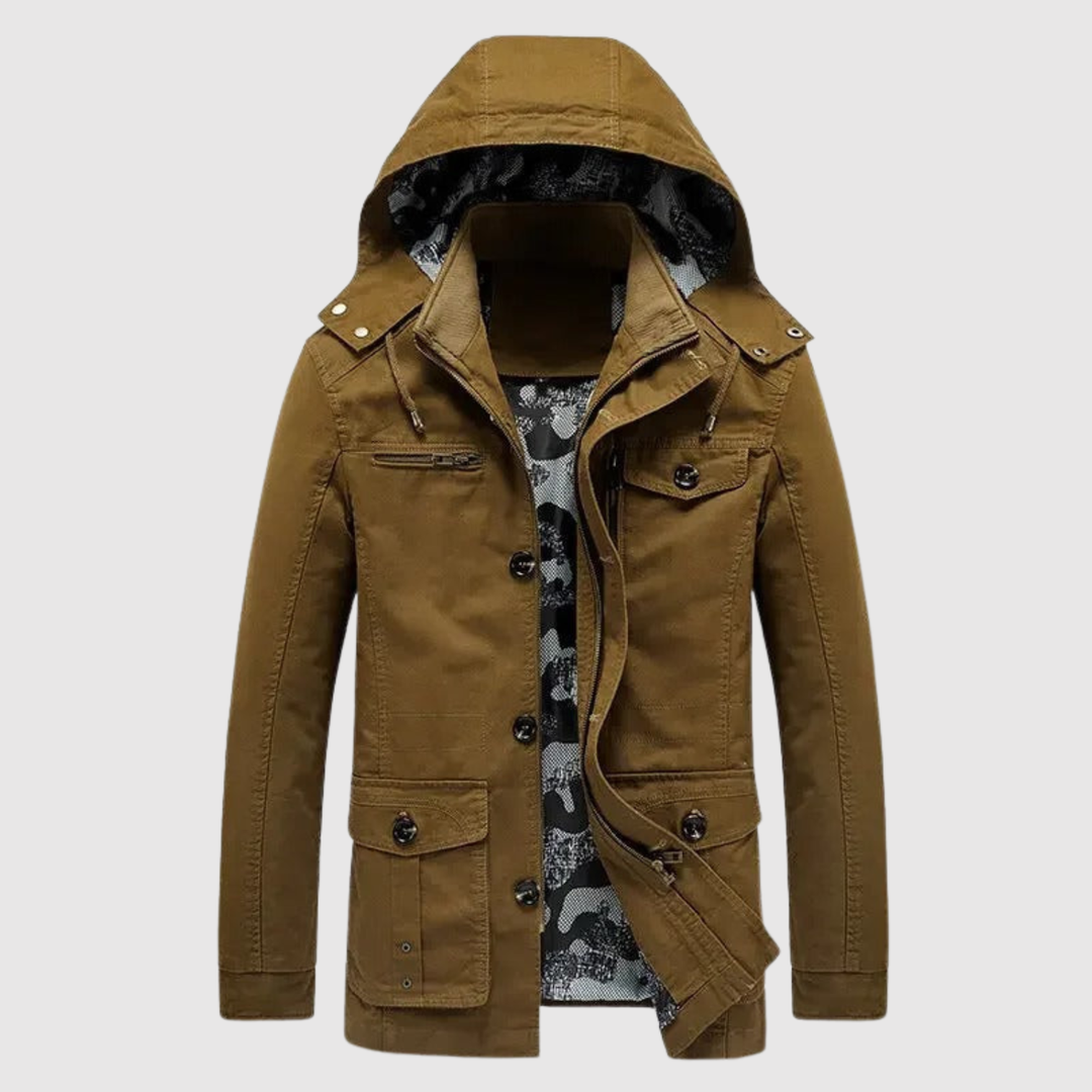 Marek – Veste d'hiver en cuir écologique avec doublure isolante