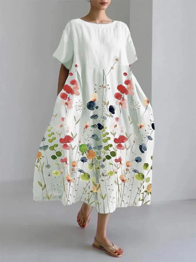 Liliana - Robe longue décontractée à fleurs
