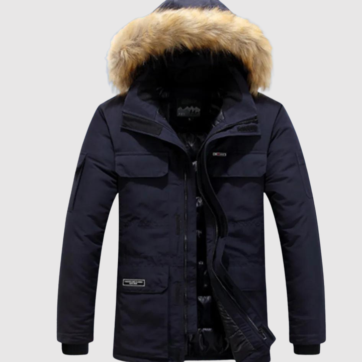Marek – Parka d'hiver avec col en cuir et thermofor