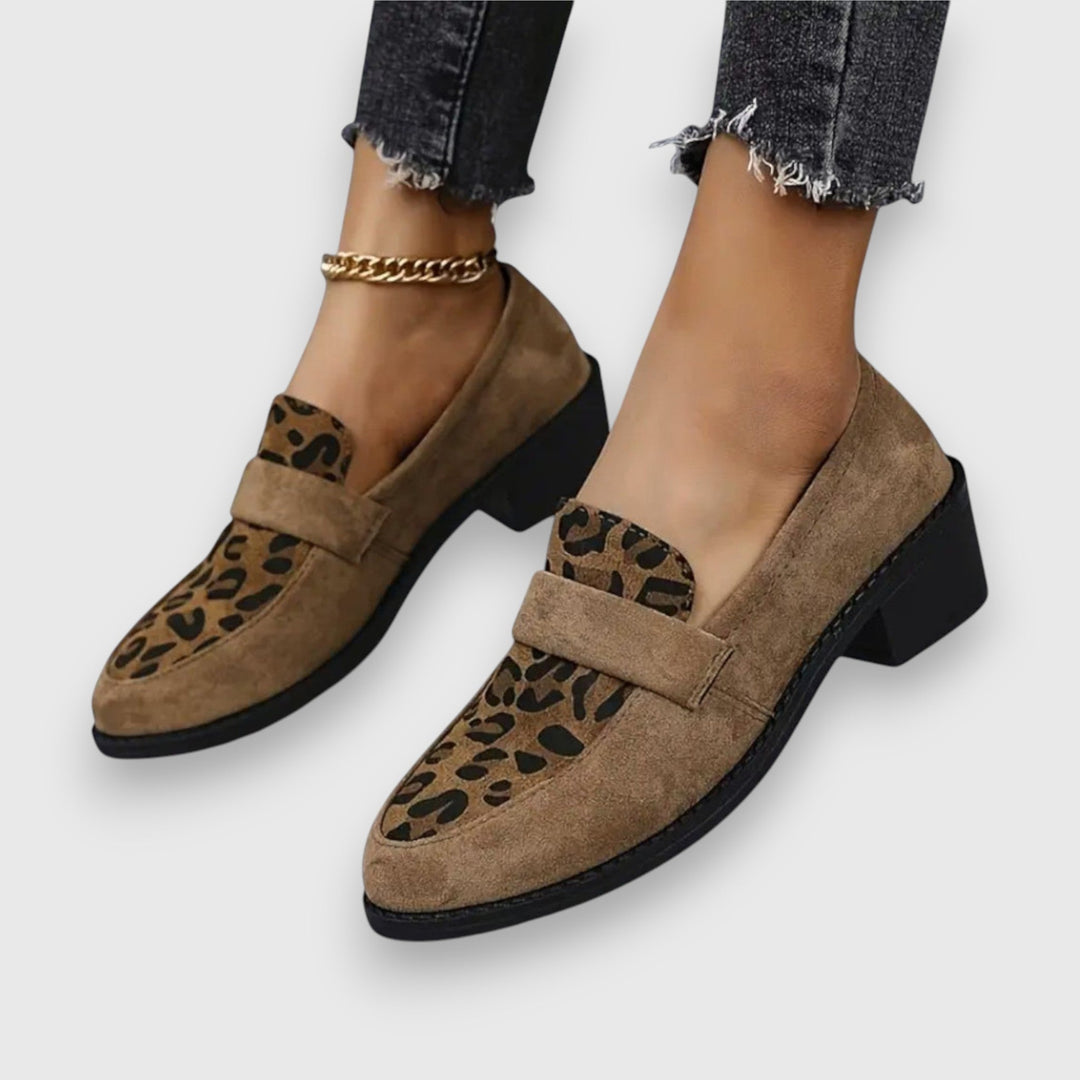Brunhild - Mules léopard confortables