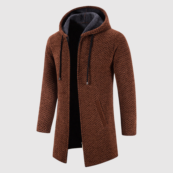 Marek - Pull long en tricot avec capuche