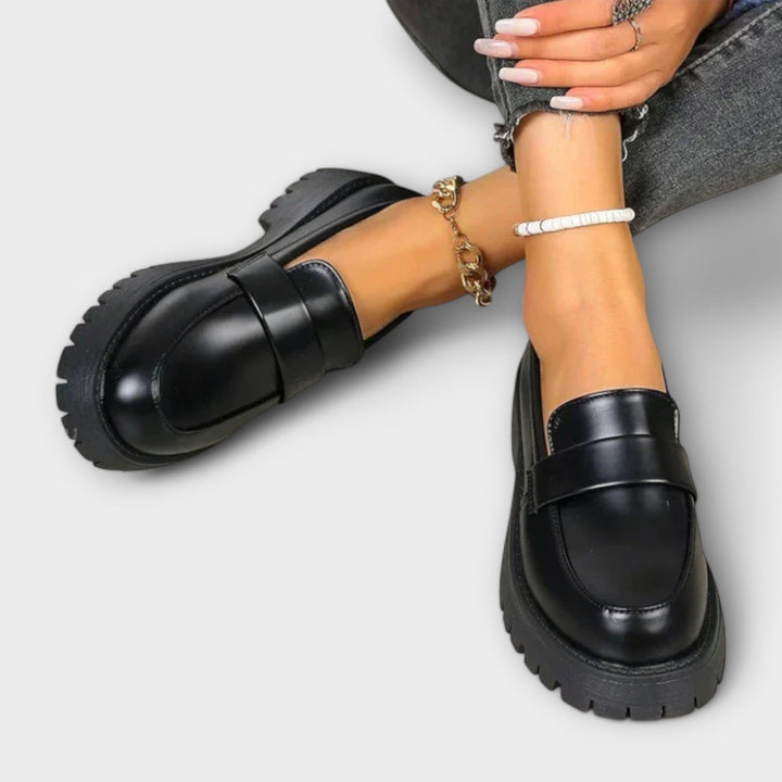 Edelgard - Mocassins noirs à plateforme