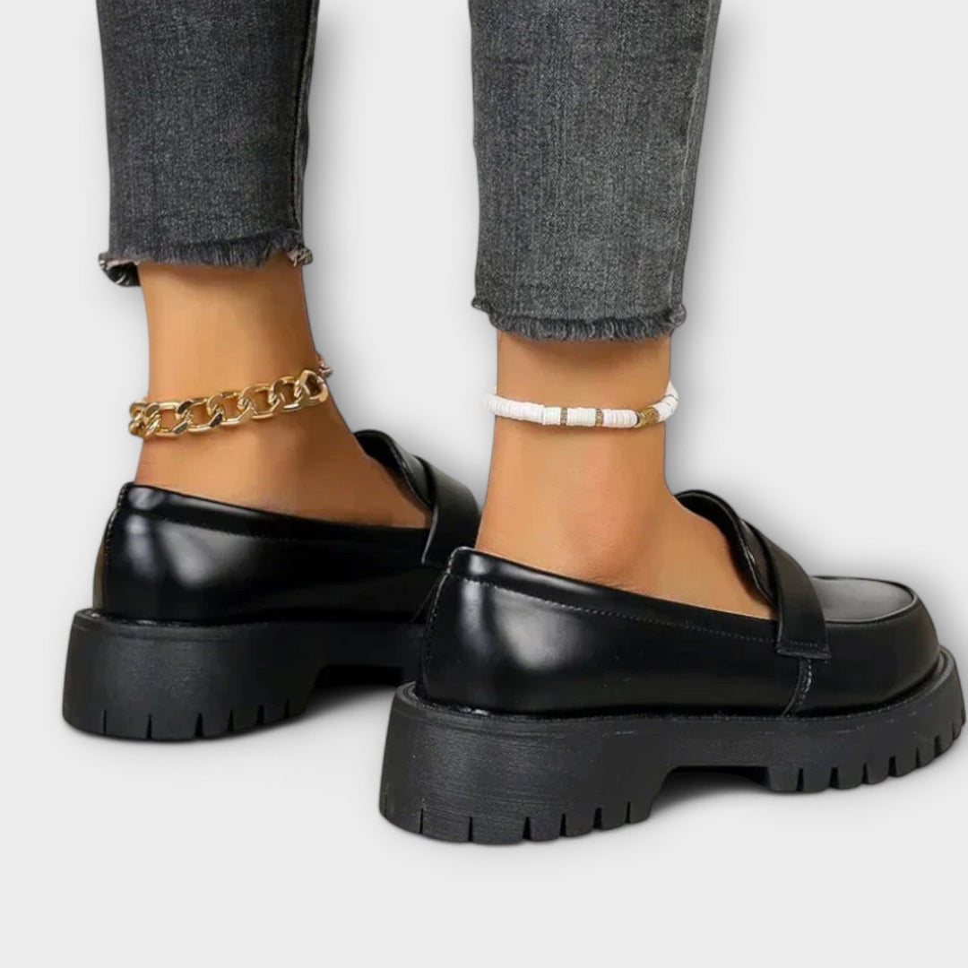 Edelgard - Mocassins noirs à plateforme