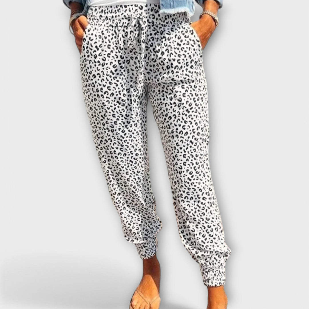 Félicité - Pantalons léopard à jambes larges