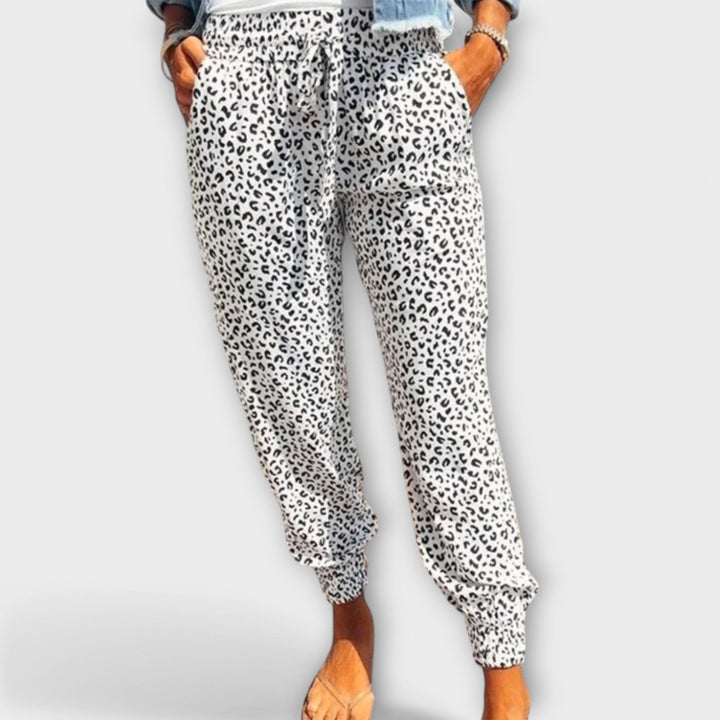 Félicité - Pantalons léopard à jambes larges