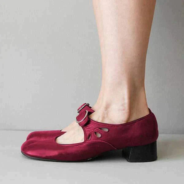 Anna - Mary Janes vintage à boucle et talon bloc