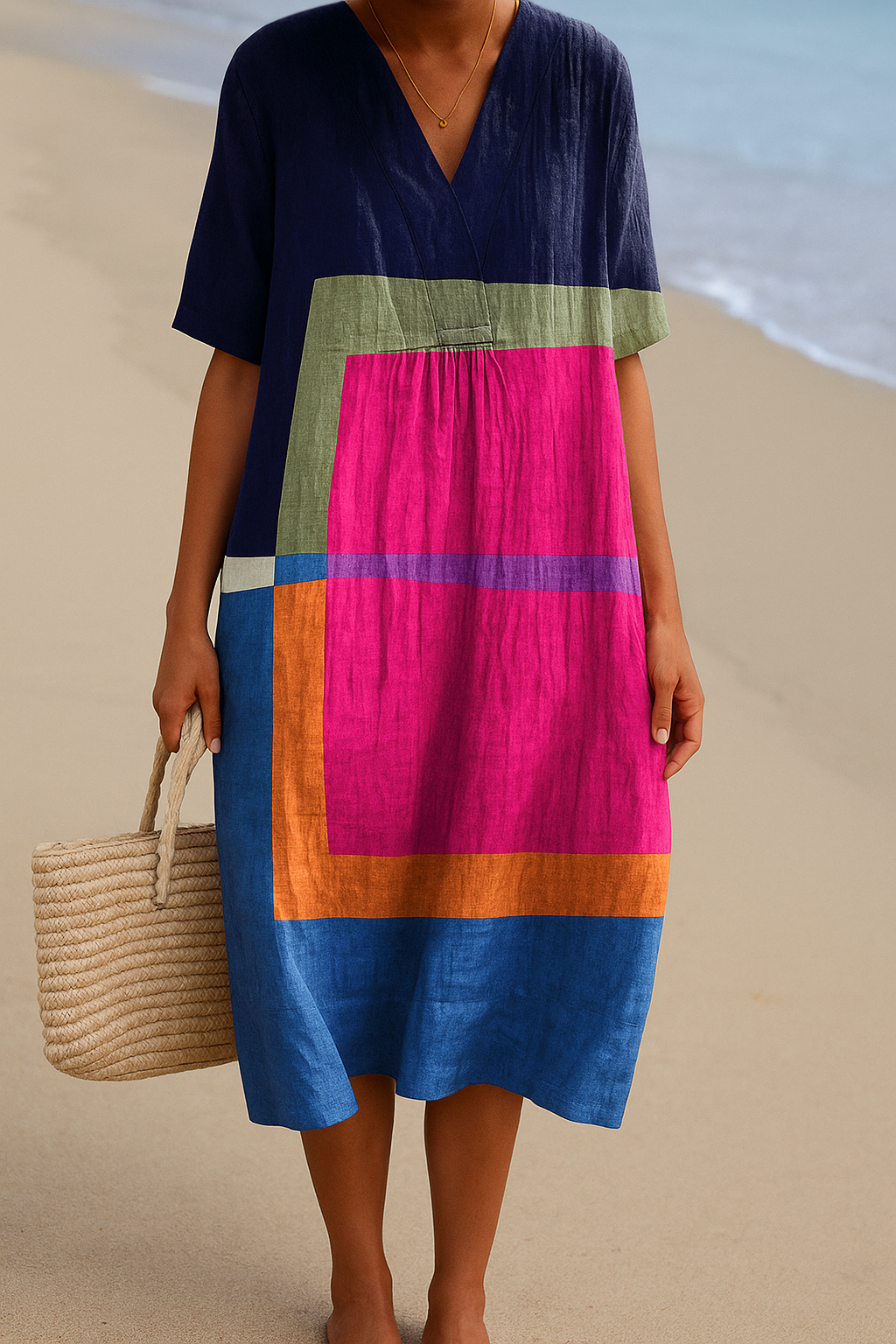 Isadora - Robe de Blocs de Couleurs Vives