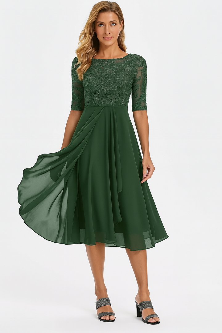 Valentina - Robe en Dentelle à Manches 3/4