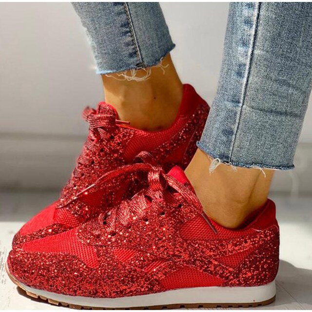 Claudine - Baskets automne à paillettes femme