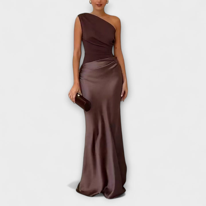 Luna - Robe en satin asymétrique