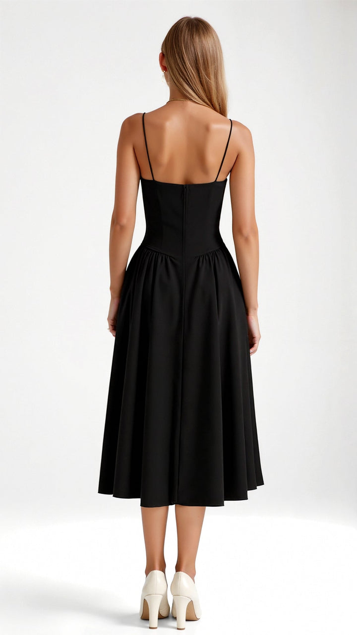 Odete - Robe midi à corsage structuré