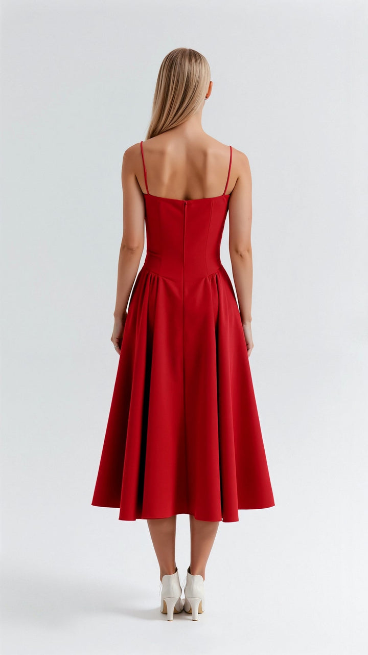 Odete - Robe midi avec corsage structuré