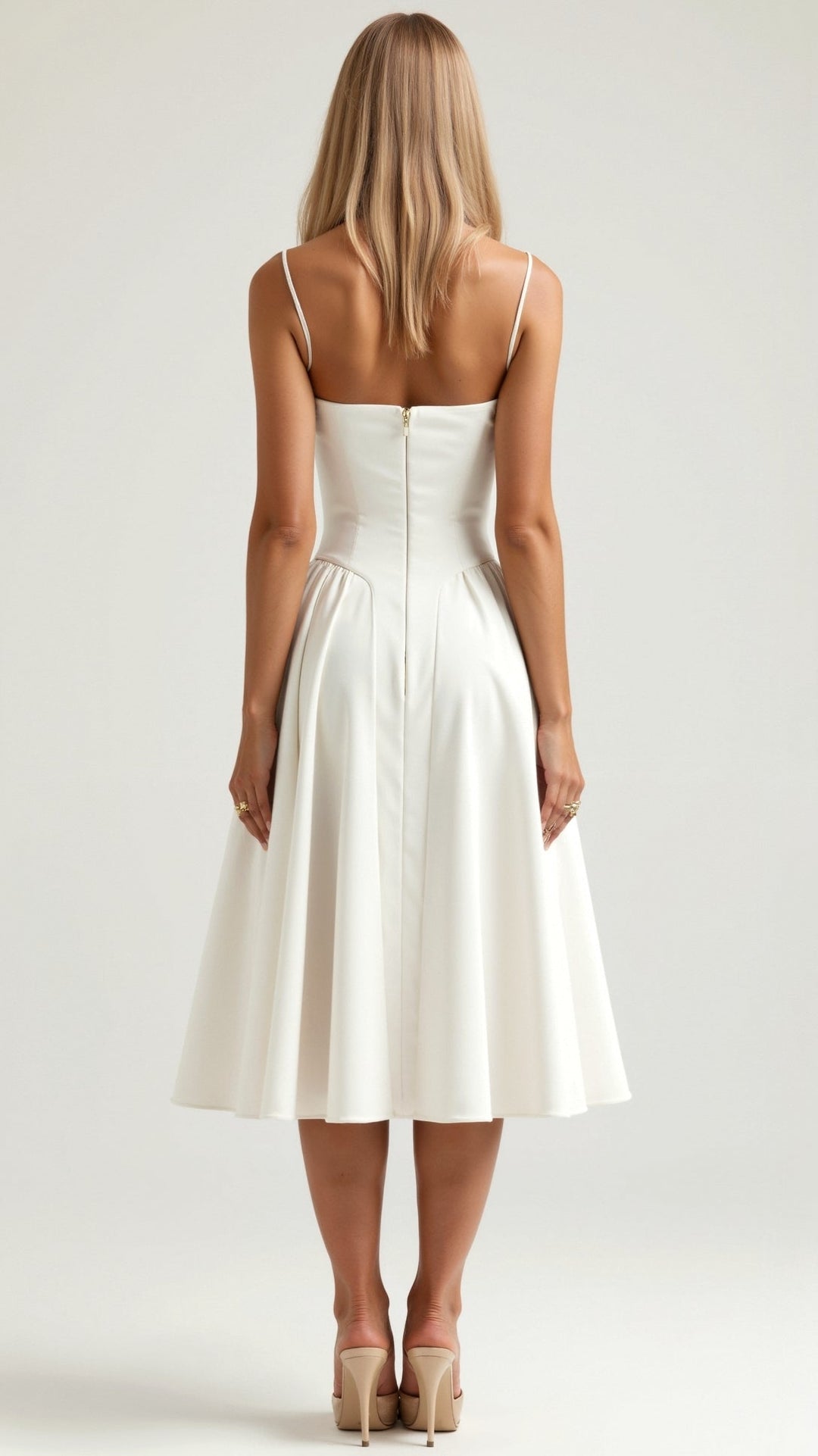 Odete - Robe midi à corsage structuré