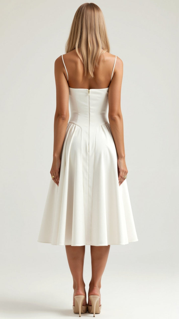 Odete - Robe midi avec corsage structuré