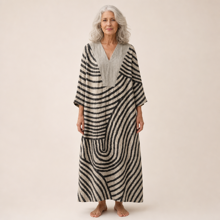 Blanche - Robe d’Été Imprimée Flatteuse