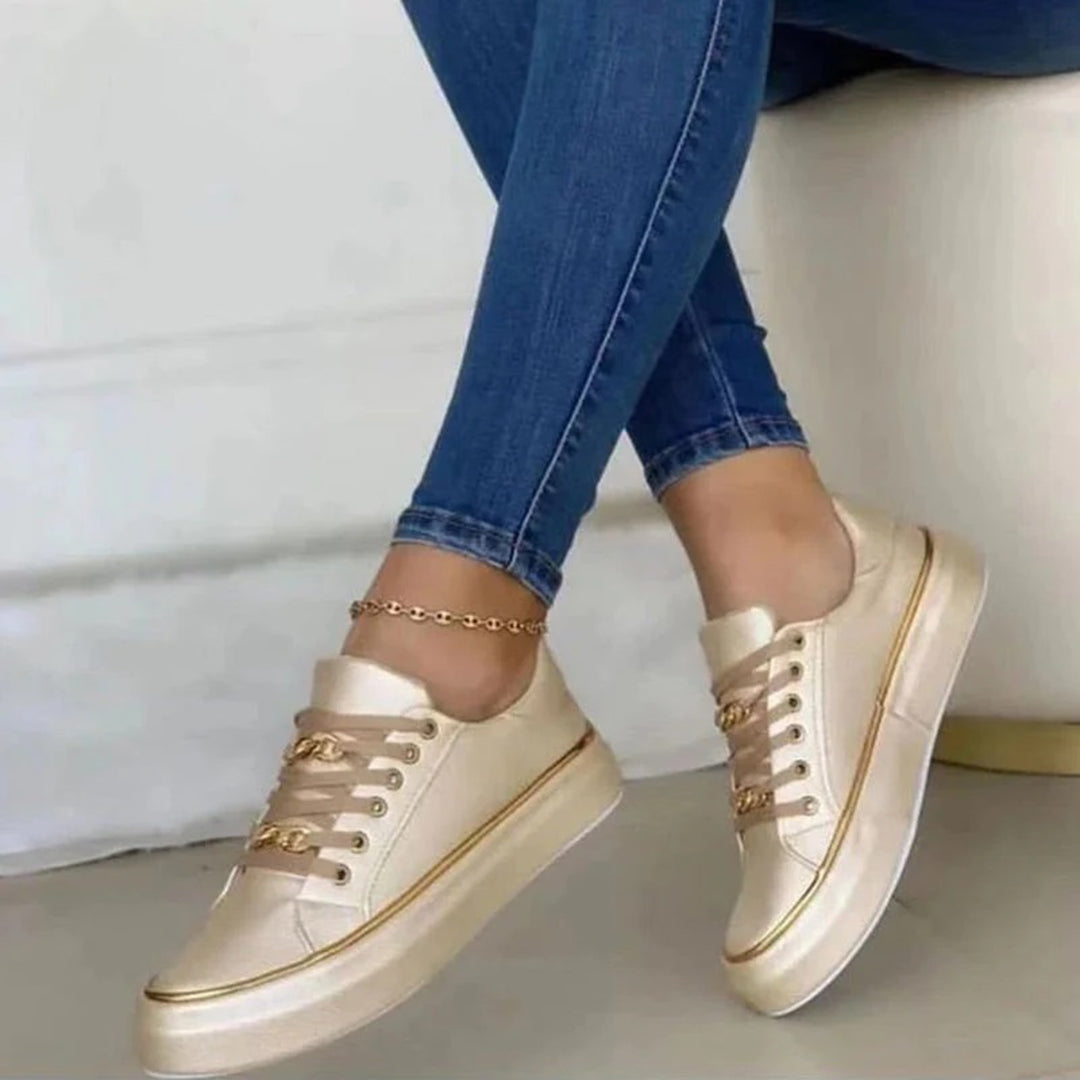 Clémentine - Baskets Accent Doré Élégant Femme