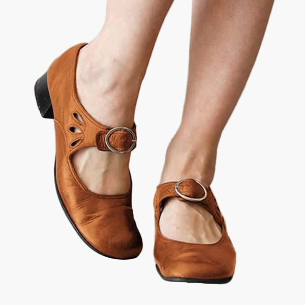 Anna - Mary Janes vintage à boucle et talon bloc