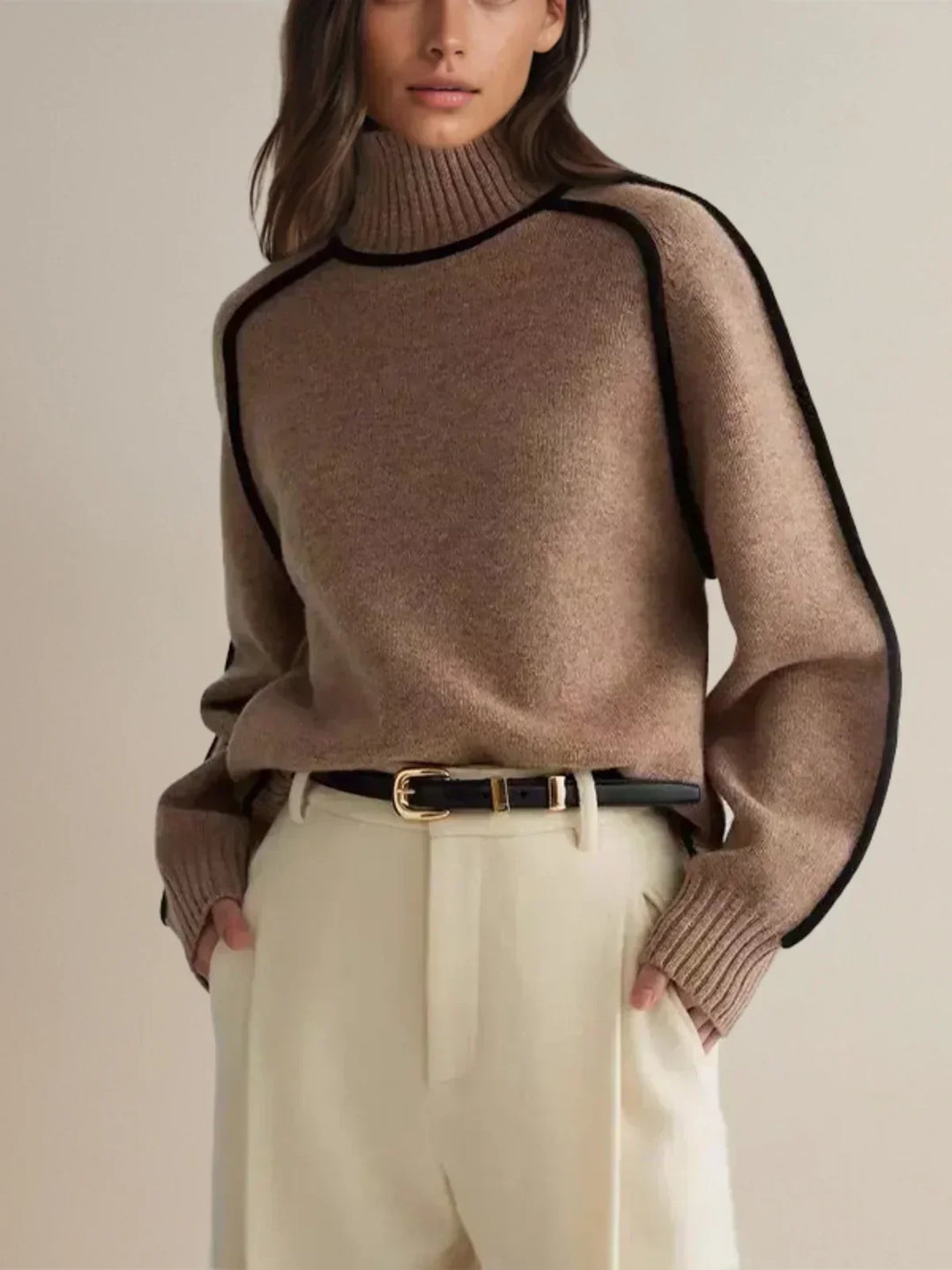 Sandrine | Pull élégant à col roulé