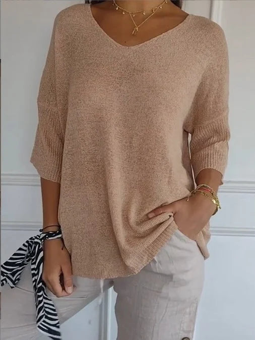 Odile - Pull léger à col V femme
