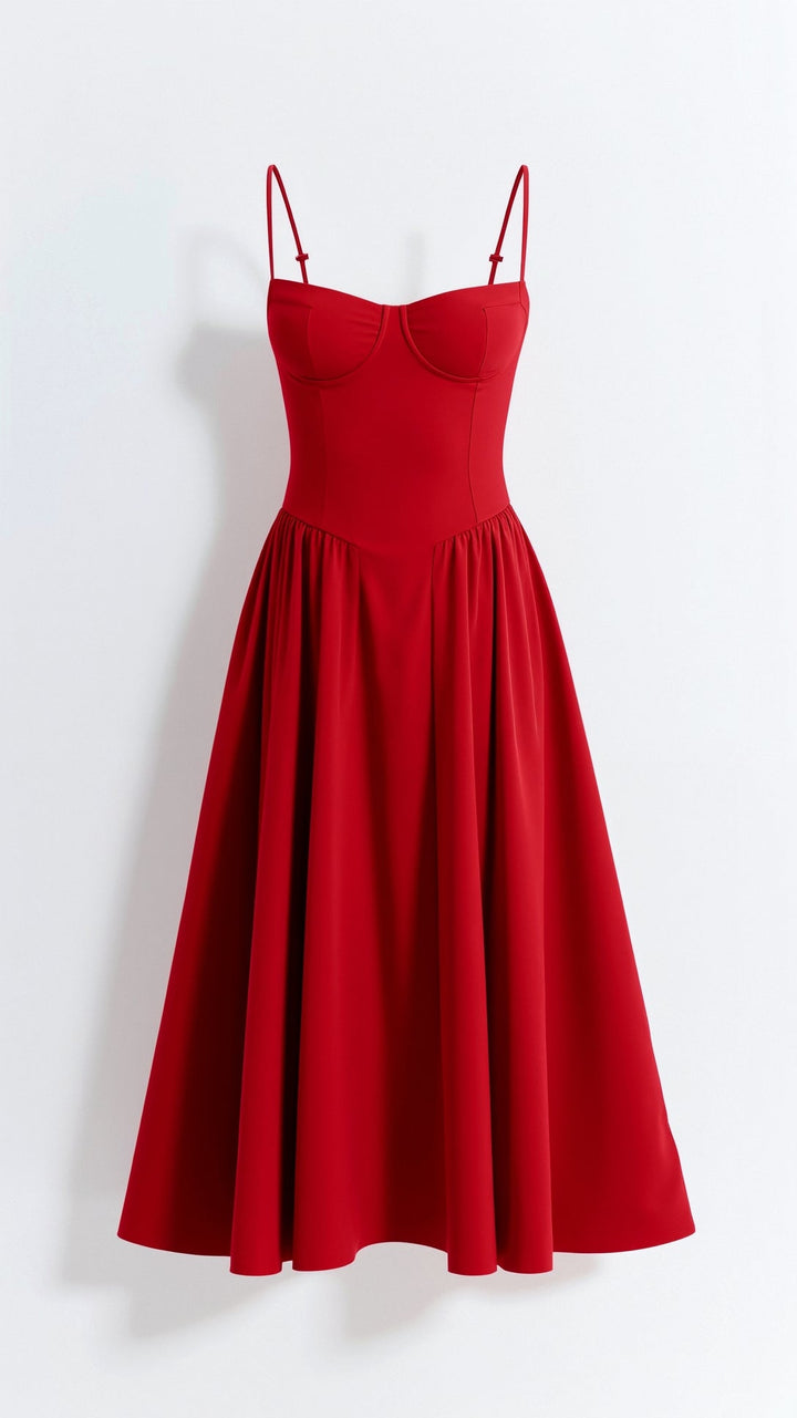 Odete - Robe midi avec corsage structuré