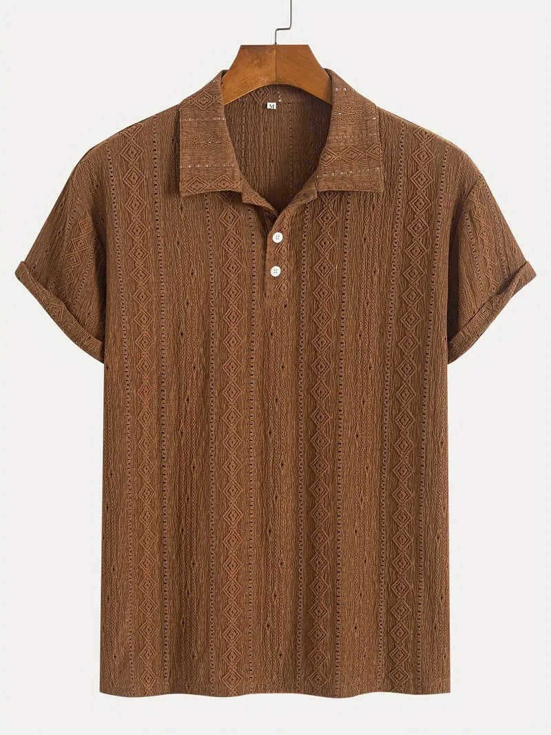 Lucas – Polo délicatement tissé avec un motif texturé