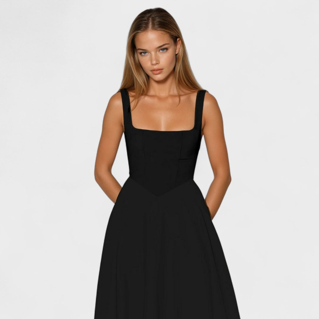 Maribel - Robe Midi décolleté carré