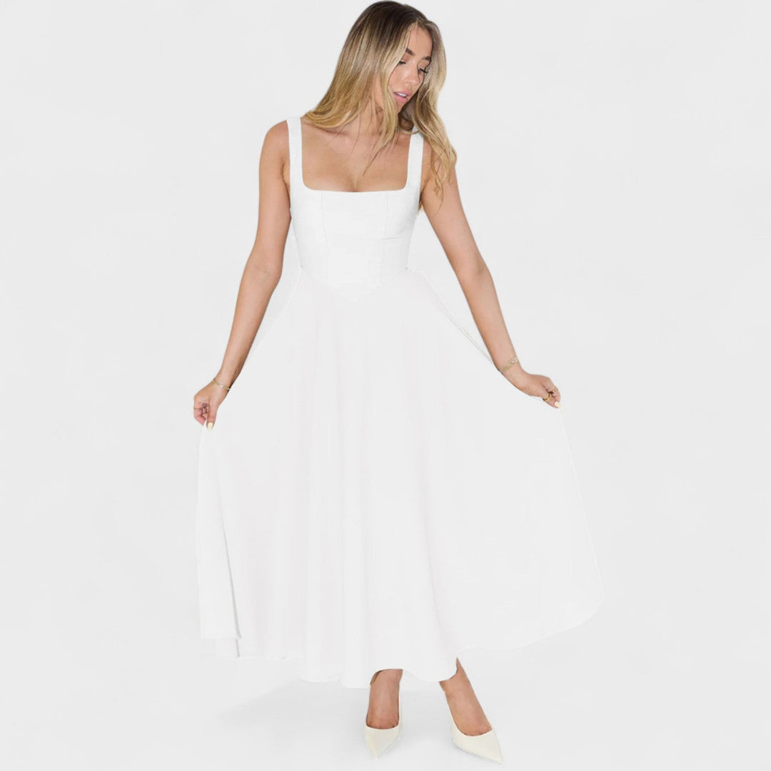 Maribel - Robe Midi décolleté carré