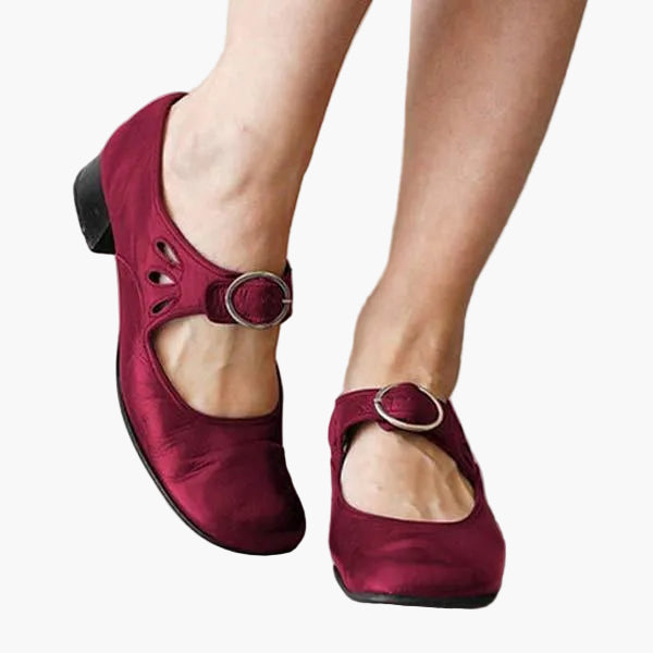 Anna - Mary Janes vintage à boucle et talon bloc