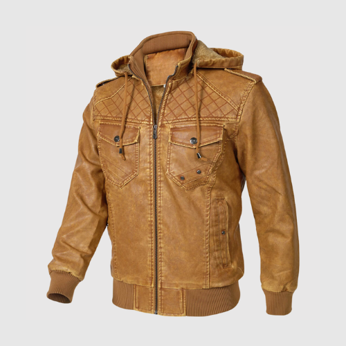 Dorian – Veste en cuir de luxe avec capuche amovible