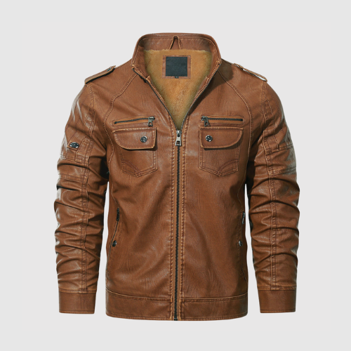 Dorian – Veste en cuir avec doublure en laine
