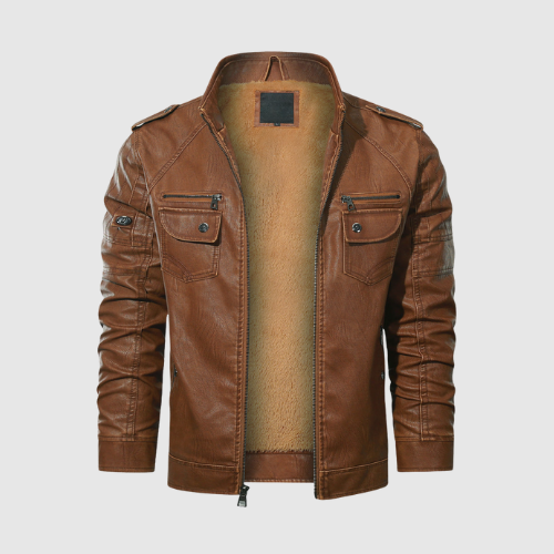 Dorian – Veste en cuir avec doublure en laine