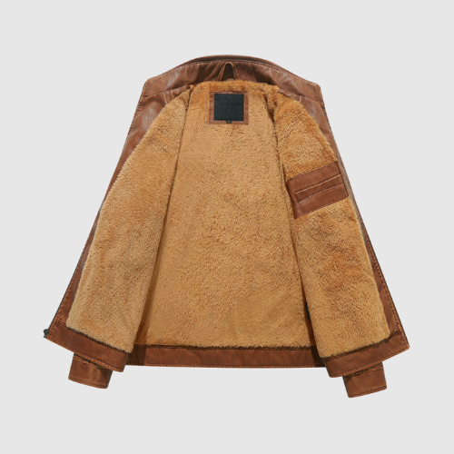 Dorian – Veste en cuir avec doublure en laine