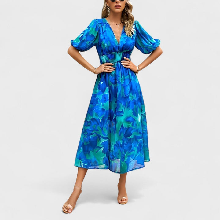 Clara - Robe Midi Fleurie Élégante