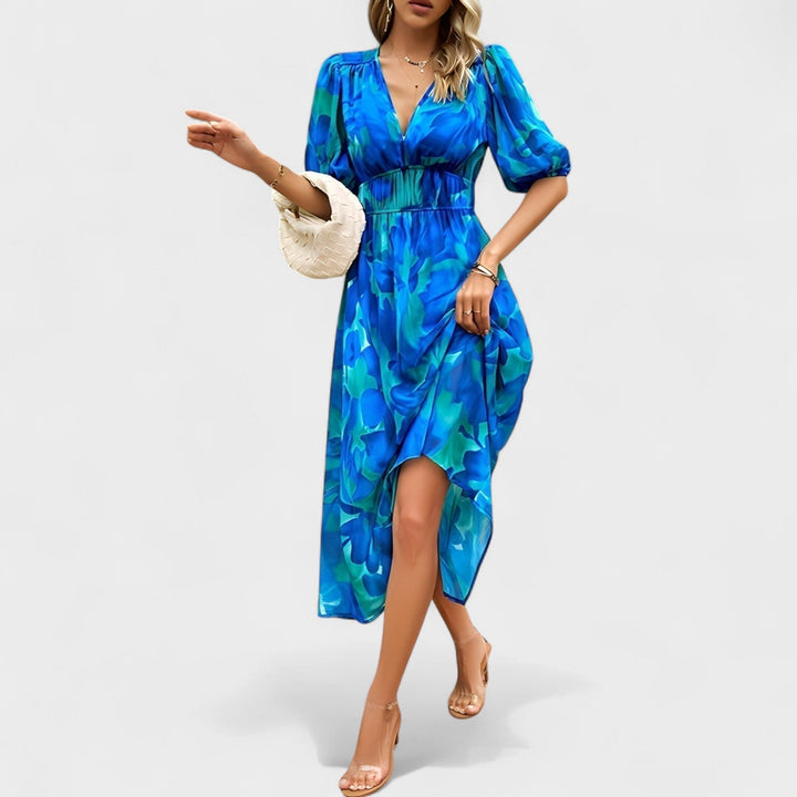 Clara - Robe Midi Fleurie Élégante