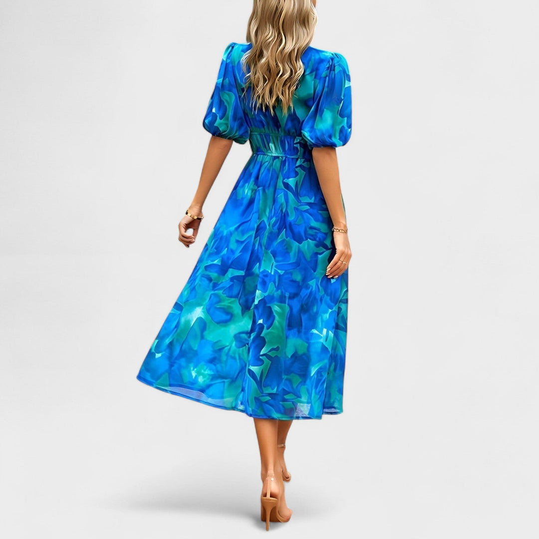 Clara - Robe Midi Fleurie Élégante