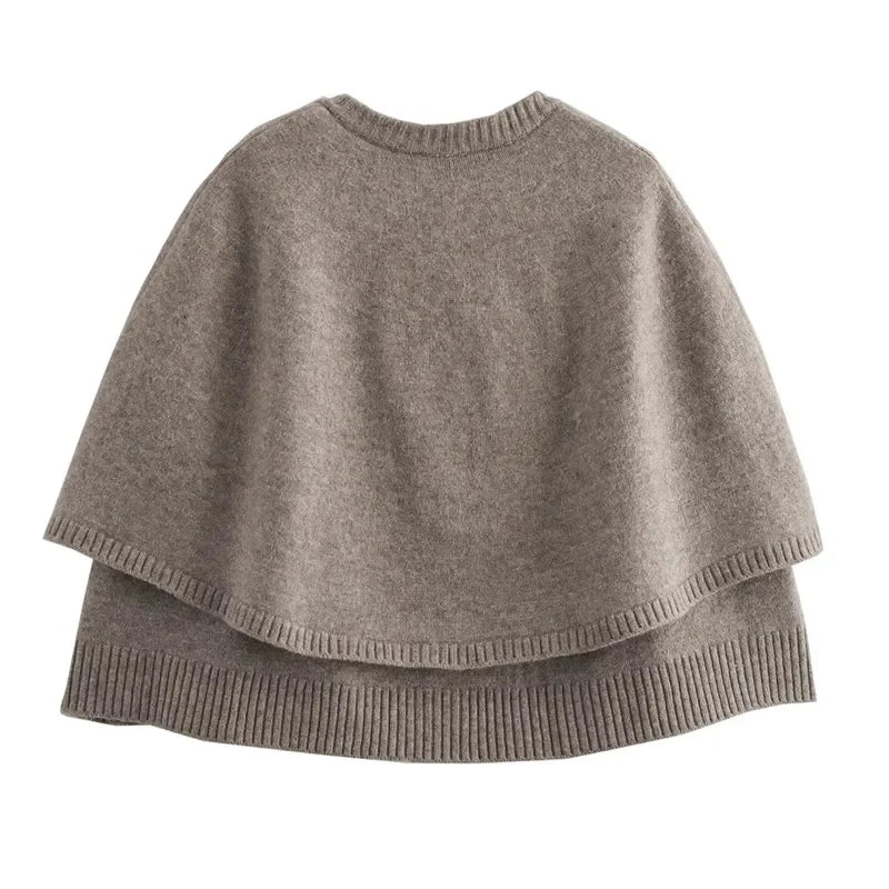 Gabrielle - Gilet En Maille Avec Cape, À La Fois Élégant Et Stylé