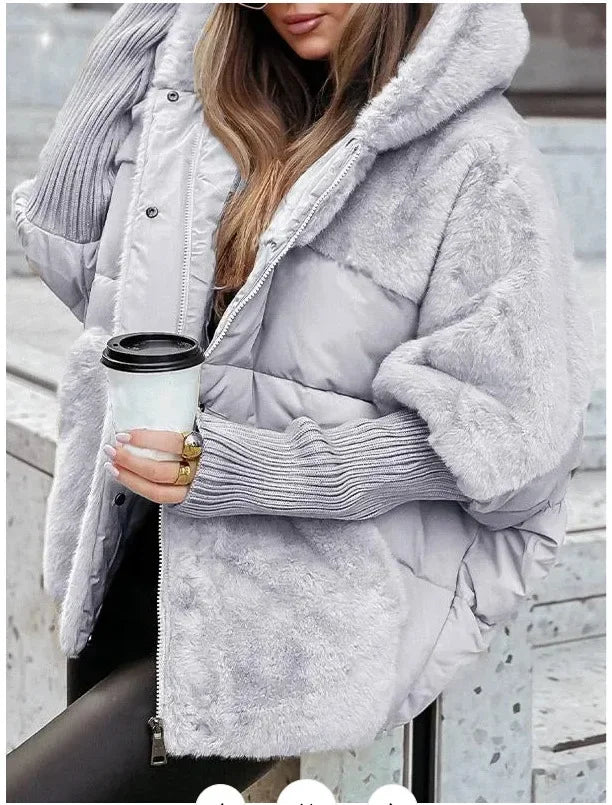 Camille - Doudoune d’hiver femme avec col en fourrure et grande capuche