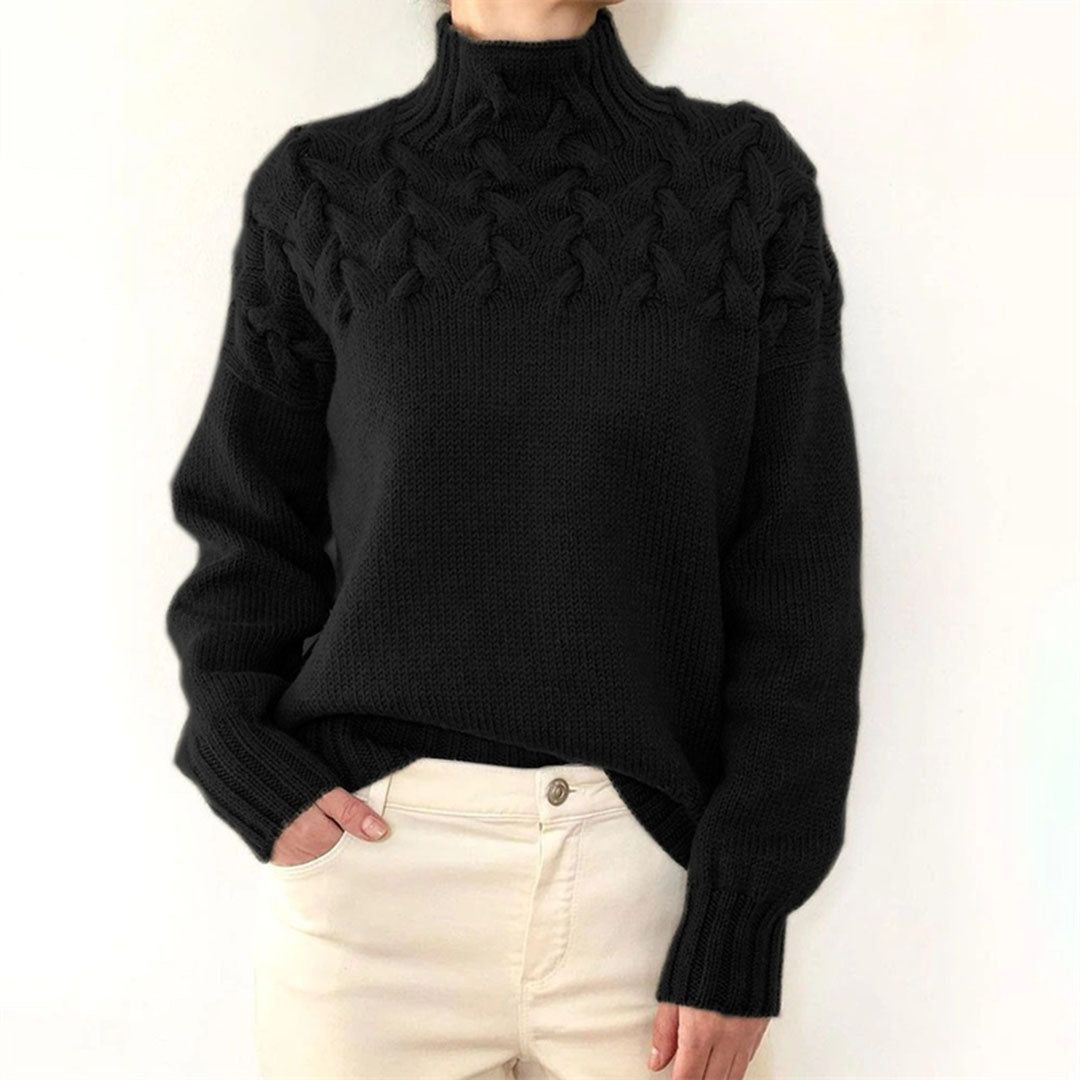 Éléonore - Pull Cachemire Col Roulé Oversize Maille Femme