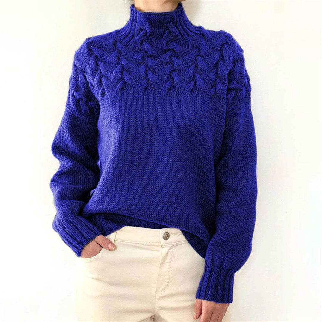 Éléonore - Pull Cachemire Col Roulé Oversize Maille Femme